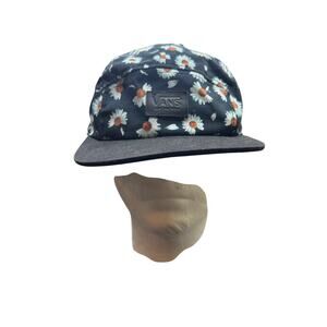 Vans 5 Panel Hat Daisies Leather Strap Back Black Daisy Skater Cap He Loves Me